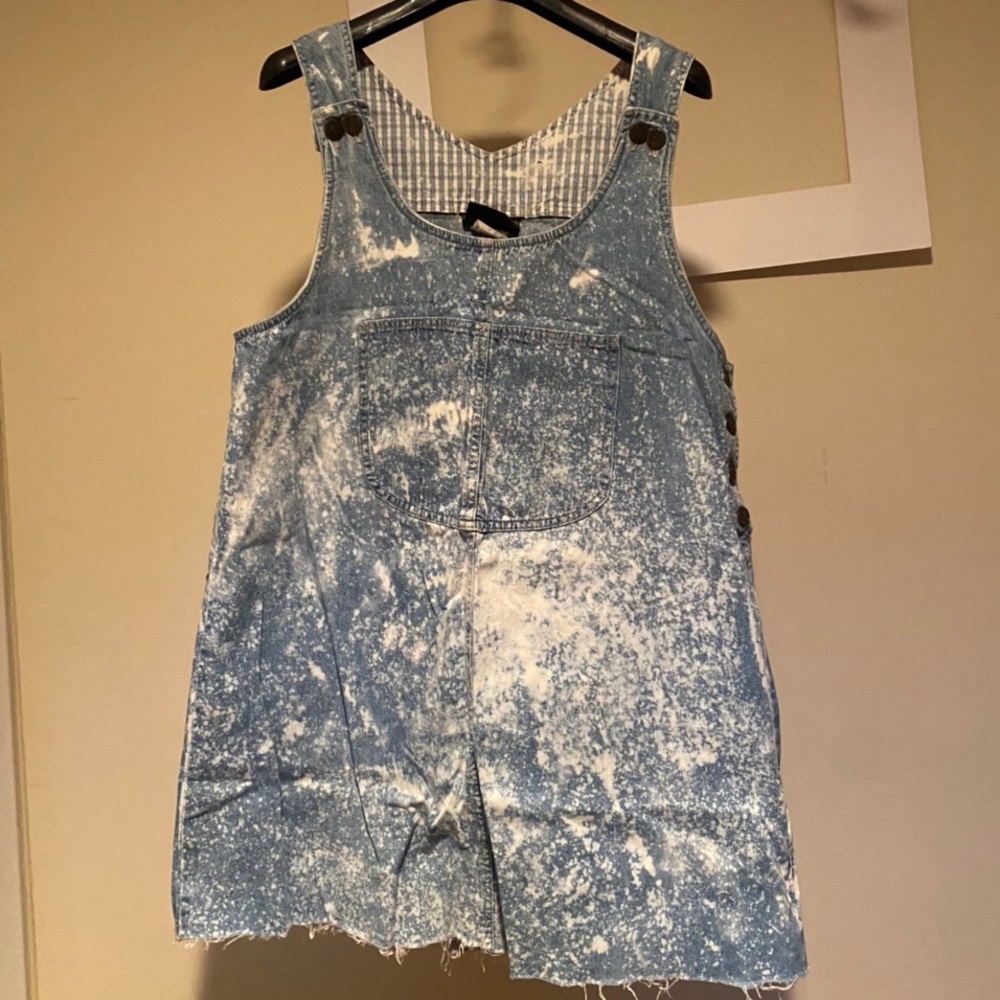 Acid wash denim dress